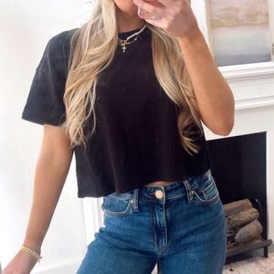 Z Supply sway textured crop tee in size large